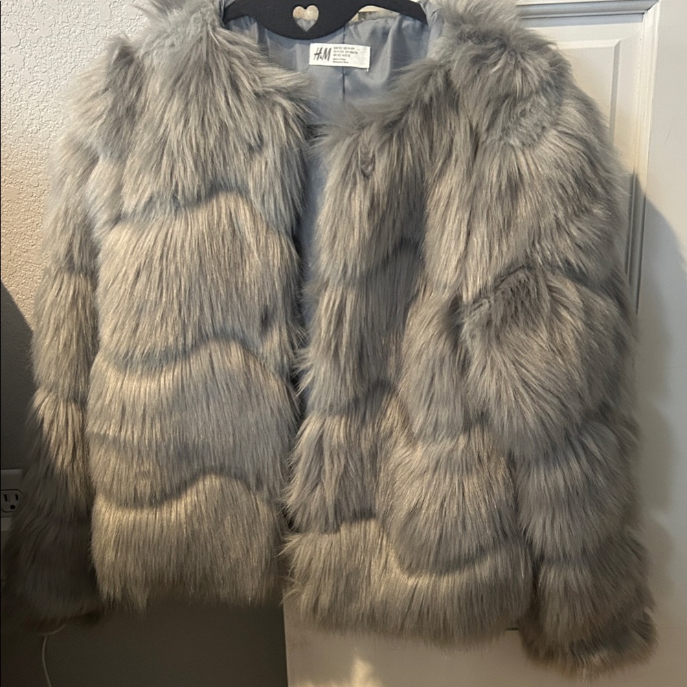 H&M Gray Faux Fur Kids Jacket